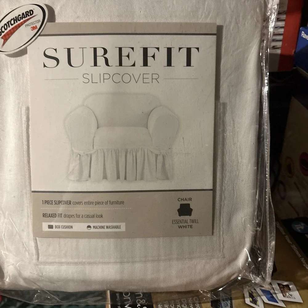 NEW Surefit  Essential White Chair Cover